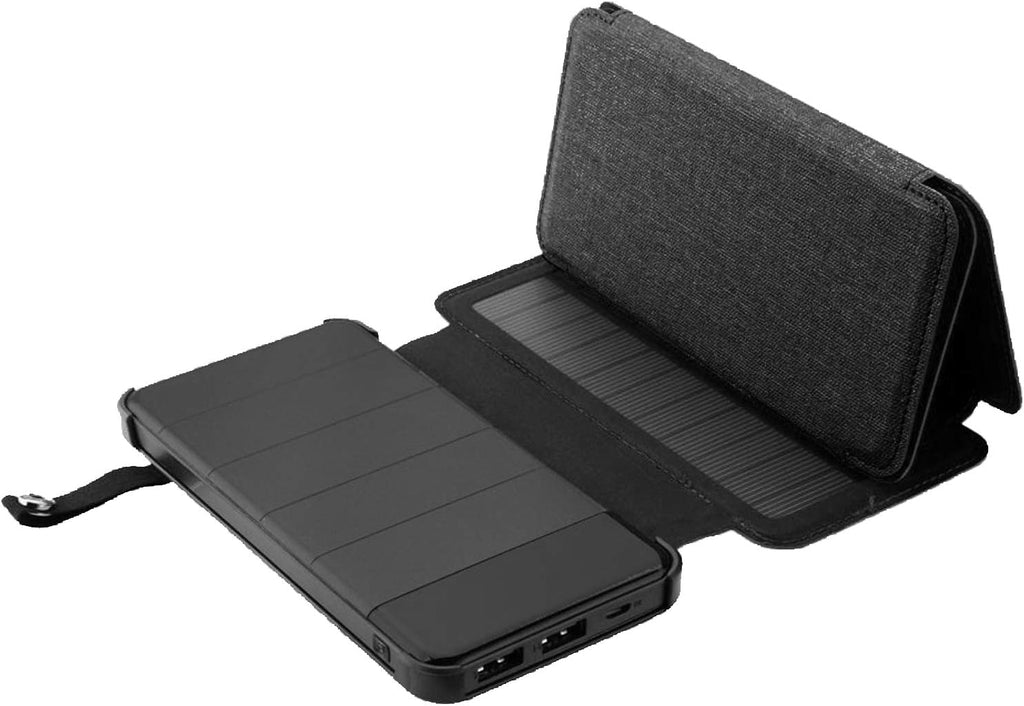 ES8000B Solar Panel 6 W 8000 mAh USB Output 2 x 5 V 2 A Splash Proof Black