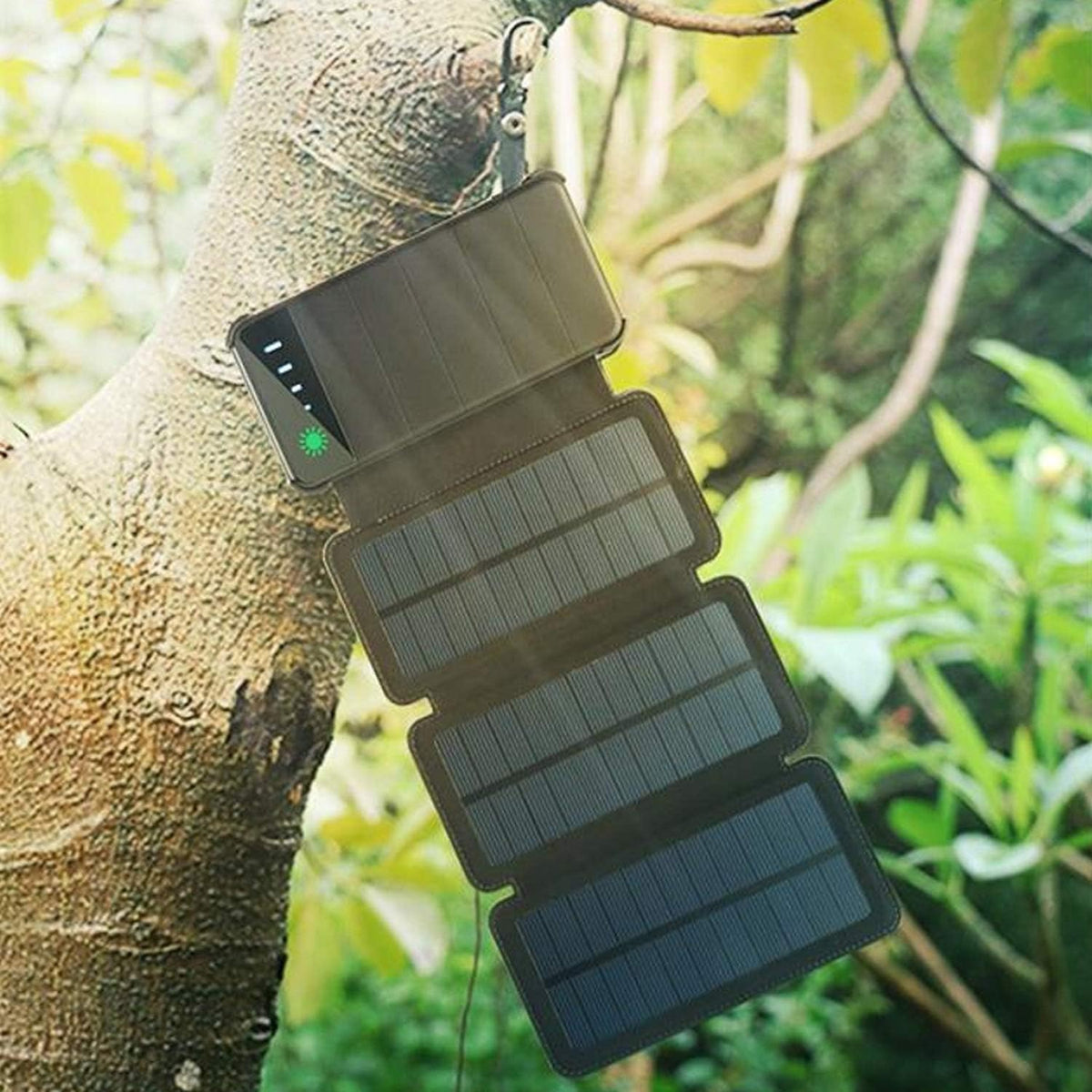 ES8000B Solar Panel 6 W 8000 mAh USB Output 2 x 5 V 2 A Splash Proof Black
