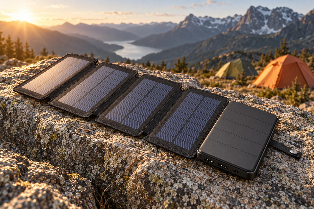 Batería externa solar PowerBank 8000 mAh con panel solar y 2 puertos USB